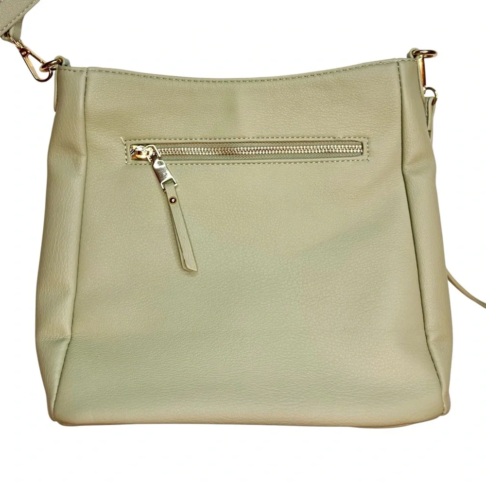 Mint Green Faux Leather Crossbody Bag